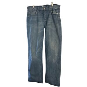 7 FOR ALL MANKIND‎ RELAXED FIT MENS 34x32 MEDIUM WASH Straight Leg Denim Jeans